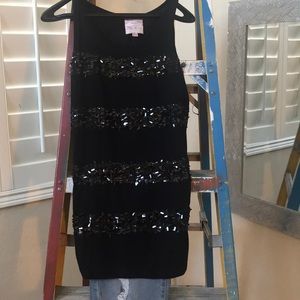 Sequined cotton tank